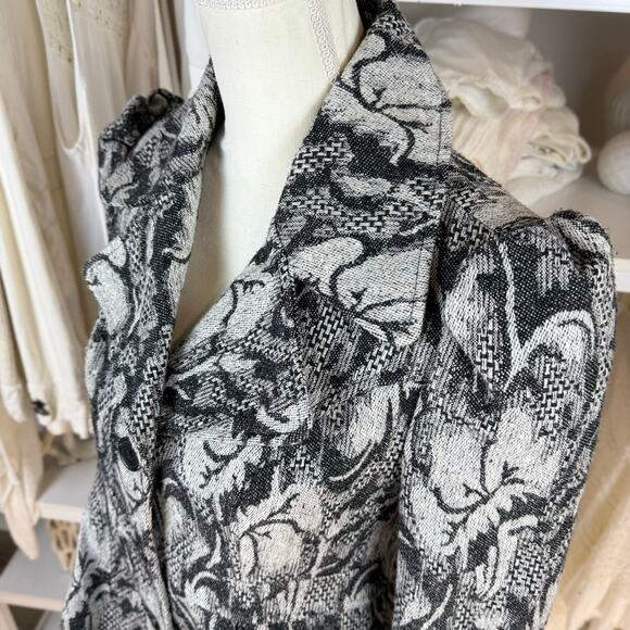 Jack sz. Small black & gray blazer puff sleeves, Edwardian, classic, mature 4382 - Picture 2 of 8